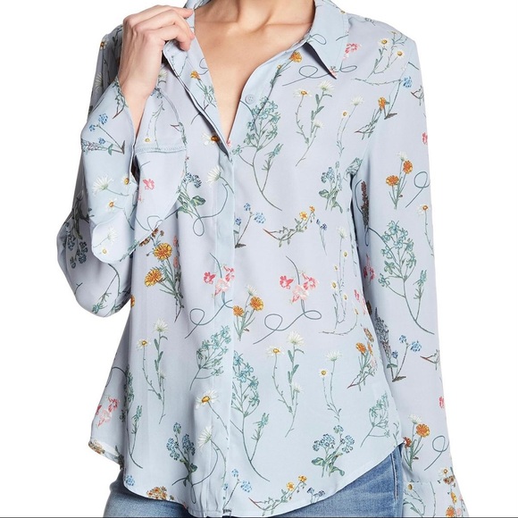 Sanctuary green Floral Blouse excellent condition - Picture 4 of 4